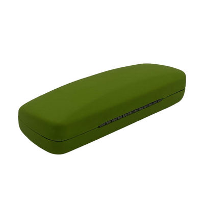 Hard Metal Green Leahter Wrapped Iron 15.8CM Clamshell Glasses Case